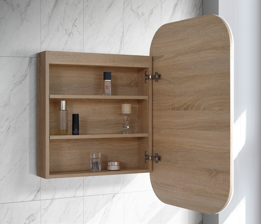 Eric 600mm Natural Timber LED Shaving Cabinet
