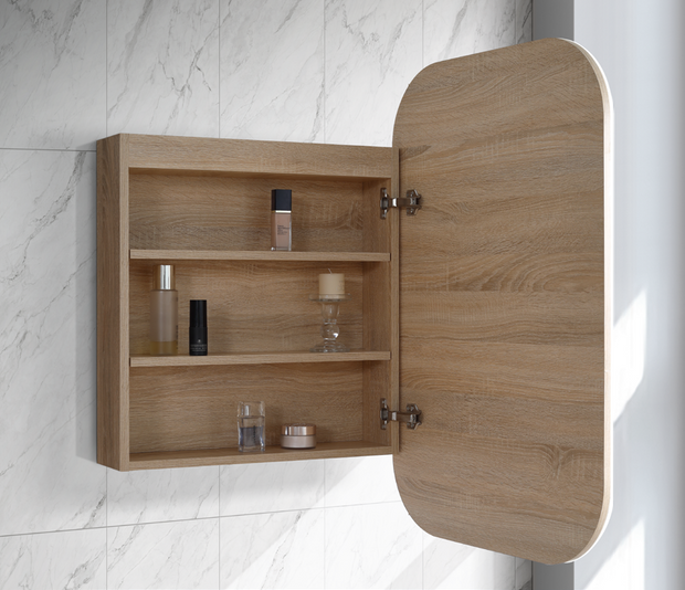 Eric 600mm Natural Timber LED Shaving Cabinet
