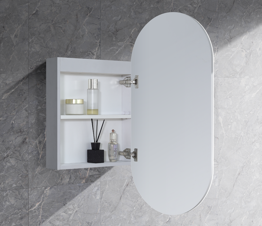 Krystal 450mm Matt White LED Shaving Cabinet