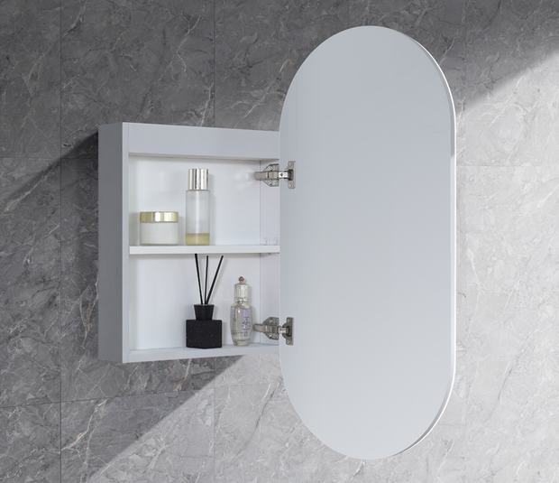 Krystal 450mm Matt White LED Shaving Cabinet
