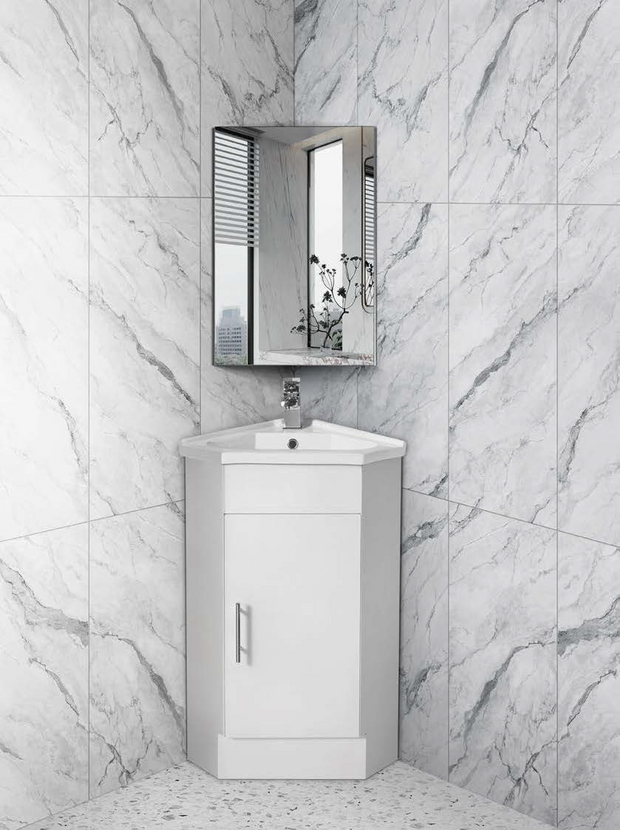 Avia Serin 410mm Gloss White Vanity with Poly Marble Top