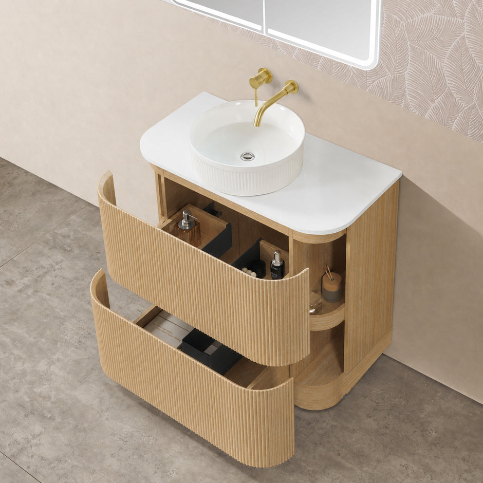 Kingsley 900mm Coastal Oak Floor Standing Vanity