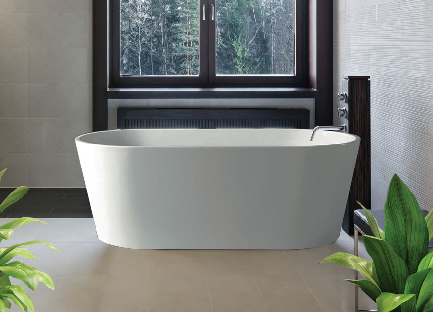 Charming 1600mm Gloss White Freestanding Bath