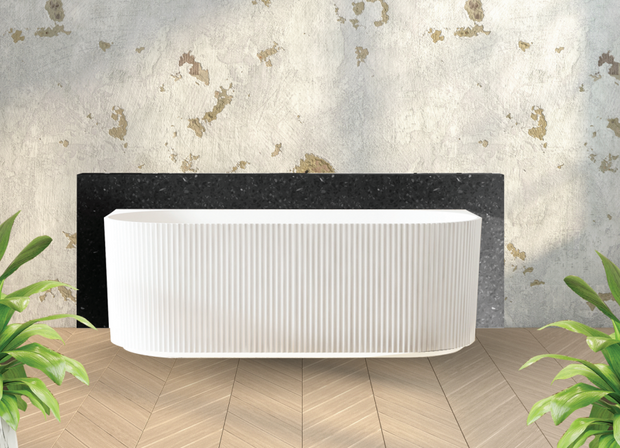 Avia Kira 1500mm Back to Wall Bath in Gloss White