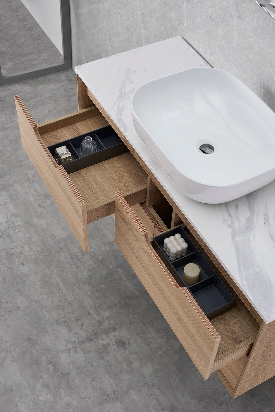 Mina 750mm Prime Oak Wall Hung Vanity