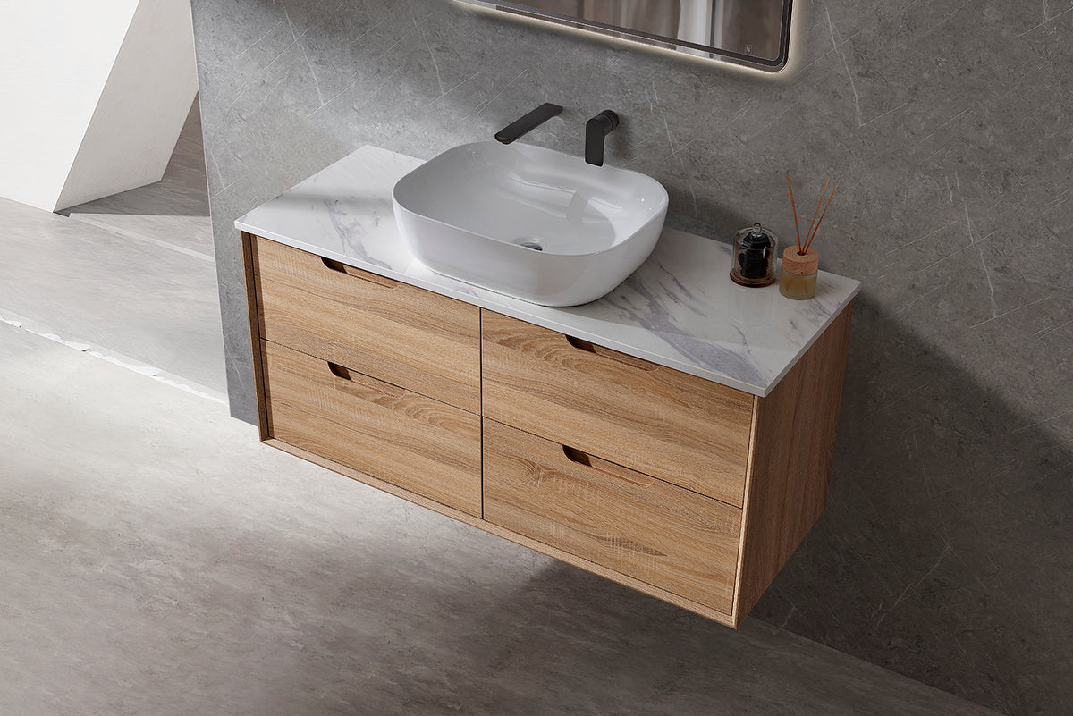 Mina 750mm Prime Oak Wall Hung Vanity