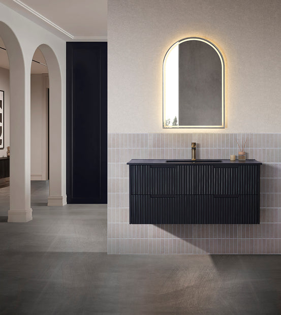 Elena 750mm Matt Black Wall Hung Vanity