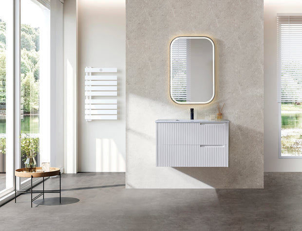 Elena 1500mm Double Bowl Matt White Wall Hung Vanity