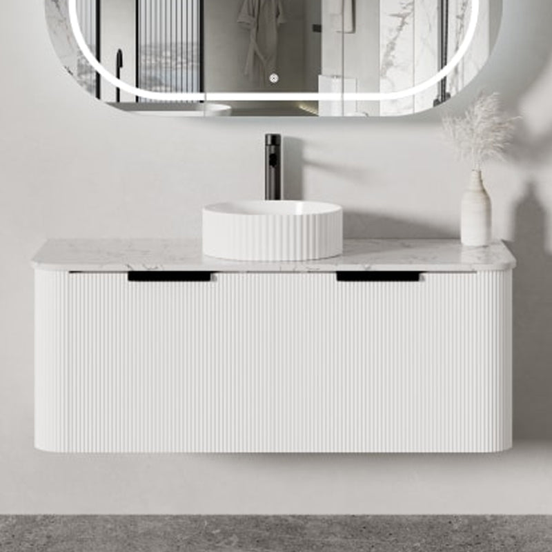 Zenmo Piaza Wall Hung Vanity 1200mm Calacatta Look Stone Top (basin not included)