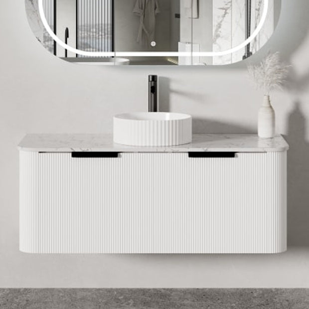 Zenmo Piaza Wall Hung Vanity 1200mm Calacatta Look Stone Top (basin not included)