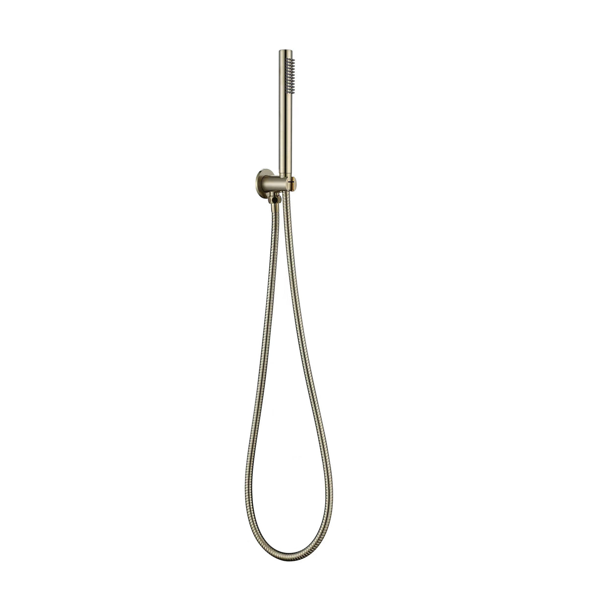 Zenmo Rainjet Hand Shower on Bracket with Metal Hose in Brushed Brass