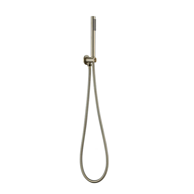 Zenmo Rainjet Hand Shower on Bracket with Metal Hose in Brushed Brass
