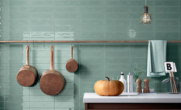 Slash Sage Subway Tiles