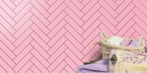 Petti Bella Pastel Pink Gloss Subway Tiles tile