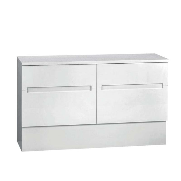 Zenmo Bella Floor Standing Vanity 1500mm White Stone Top (basin not included)
