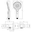Zenmo Rainjet 3 Function Hand Shower on Bracket with Metal Hose