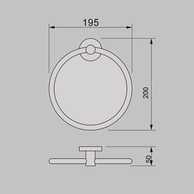 Zenmo Jess Towel Ring line drawing