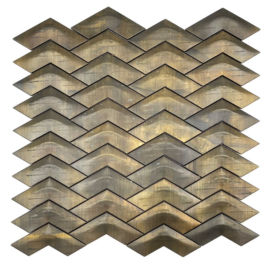 ANTIQUE COPPER CHEVRON 3D (CF20180117) (CFM976) SHEET SIZE: 290X300X8MM - COPPER CHEVRON 3D