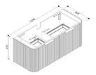 Zenmo Piaza Wall Hung Vanity 1200mm line drawing