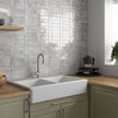 Coco Amber Grey Gloss Porcelain Subway Tiles in a room setting