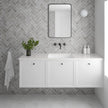 Coco Amber Grey Matt Porcelain Subway Tiles in a room setting