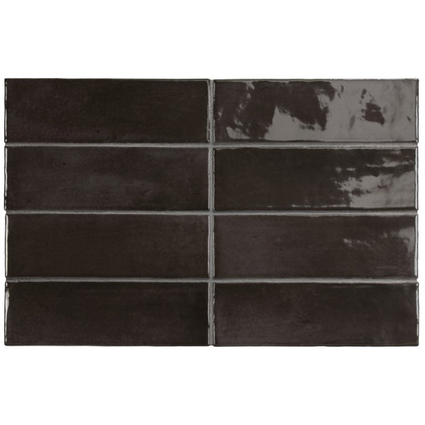 Coco Black Hat Gloss Porcelain Subway Tiles tile