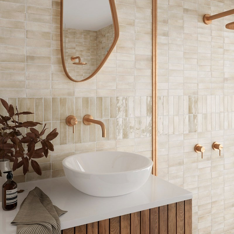 Coco Canvas Gloss Porcelain Subway Tiles in a room setting
