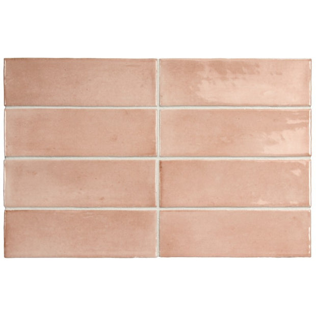 Coco Orchard Pink Gloss Porcelain Subway Tiles tile