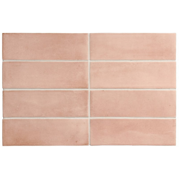 Coco Orchard Pink Matt Porcelain Subway Tiles tile