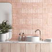 Coco Orchard Pink Matt Porcelain Subway Tiles in a room setting