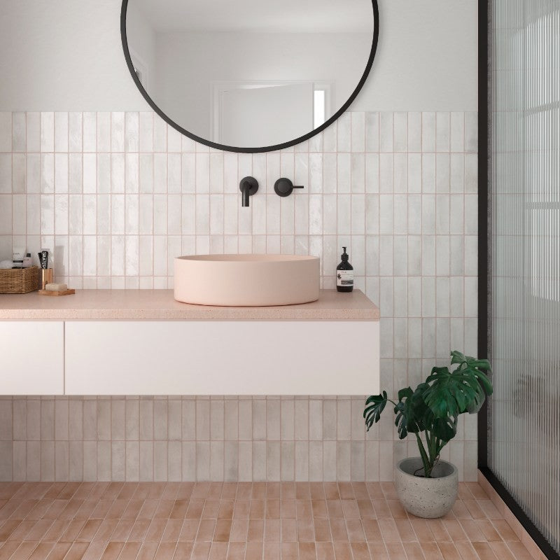 Coco White Gloss Porcelain Subway Tiles in a room setting