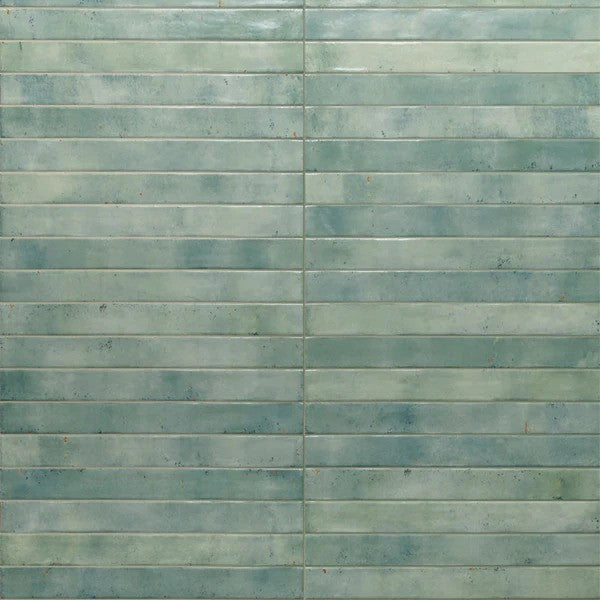 Colors Acquamarine Gloss Porcelain Subway Tiles in a room setting
