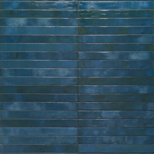 Colors Blue Gloss Porcelain Subway Tiles in a room setting