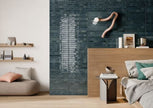 Colors Blue Gloss Porcelain Subway Tiles in a room setting