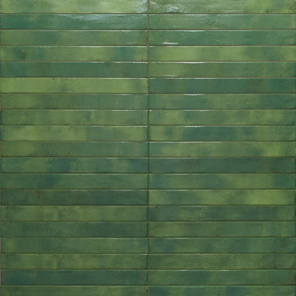 Colors Green Gloss Porcelain Subway Tiles in a room setting
