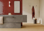 Colors Ivory Gloss Porcelain Subway Tiles in a room setting