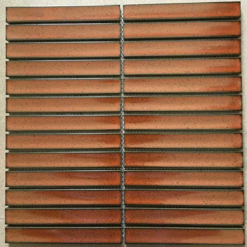 Concave Rouge Gloss Porcelain Mosaic tile