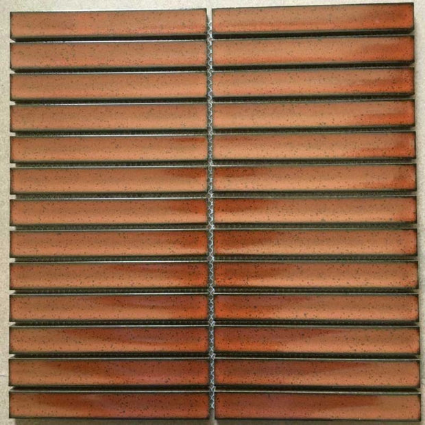 Concave Rouge Gloss Porcelain Mosaic tile