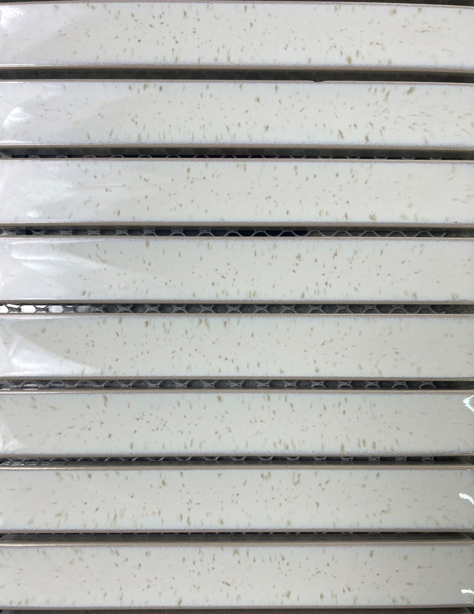 Concave Stone Gloss Porcelain Mosaic in a room setting