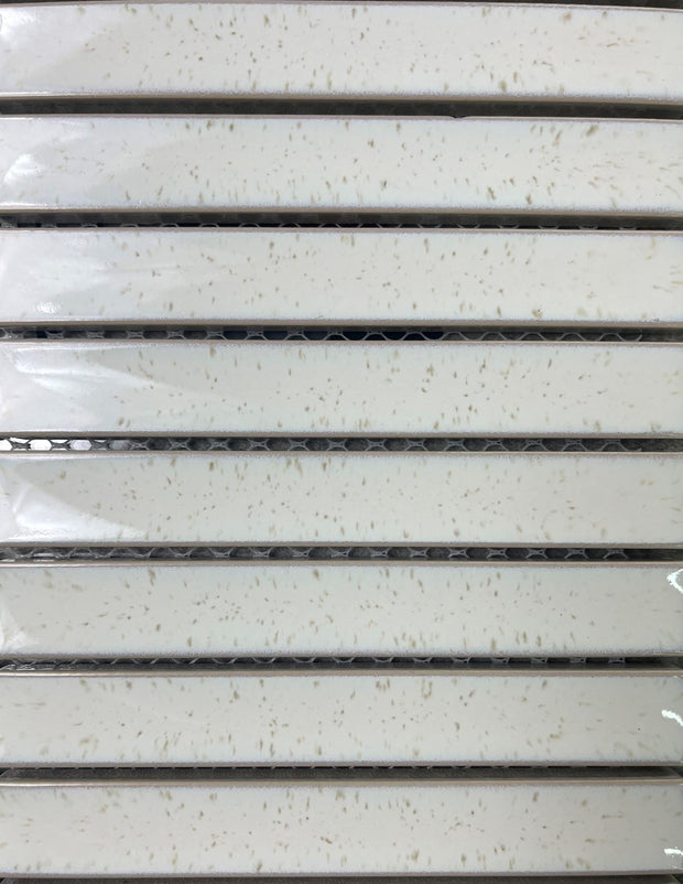 Concave Stone Gloss Porcelain Mosaic in a room setting