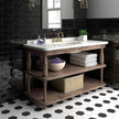 Cottage Black Gloss Ceramic Subway Tiles in a room setting