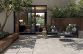 Cotto Faenza White Matt Concrete Look Porcelain Tiles in a room setting