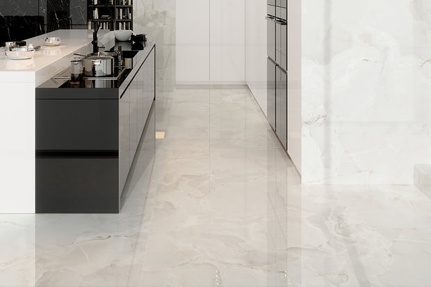 Onice Reale Crystal Onyx Look Porcelain Tiles in a room setting