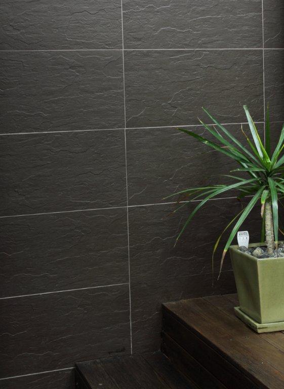 Durastone Choc Porcelain Tiles in a room setting