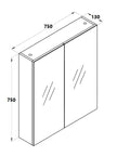 Zenmo Mirror Cabinet 750mm