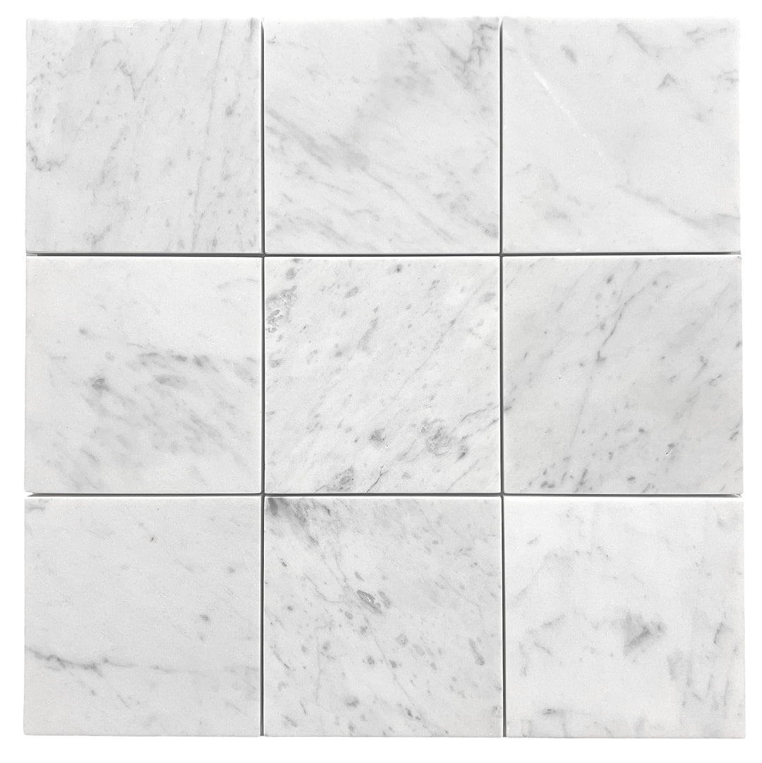 CARRARA SQUARE 100 HONED CHIP SIZE 100X100X10MM - CARRARA SQUARE 100 HONED