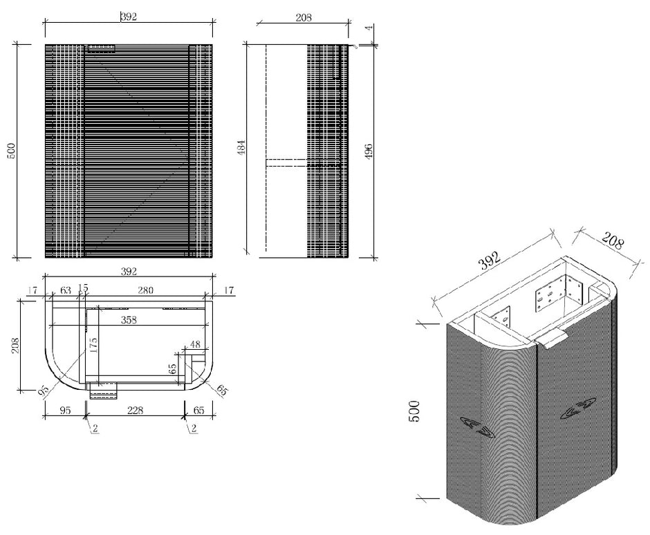 Zenmo Mino Wall Hung Vanity 400mm