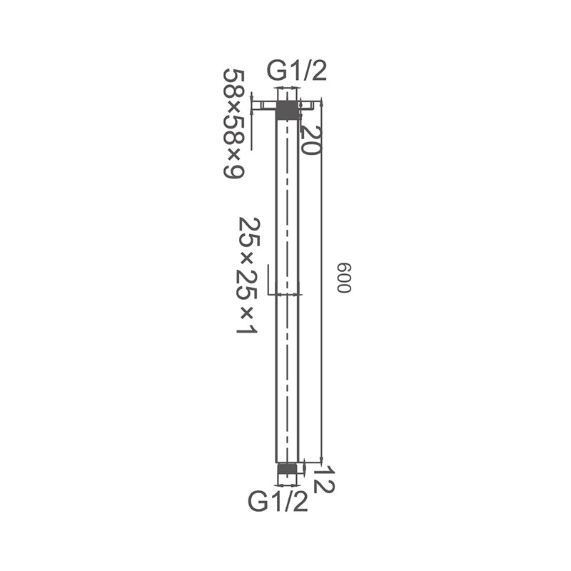 Zenmo Doccia 600mm Round Ceiling Dropper