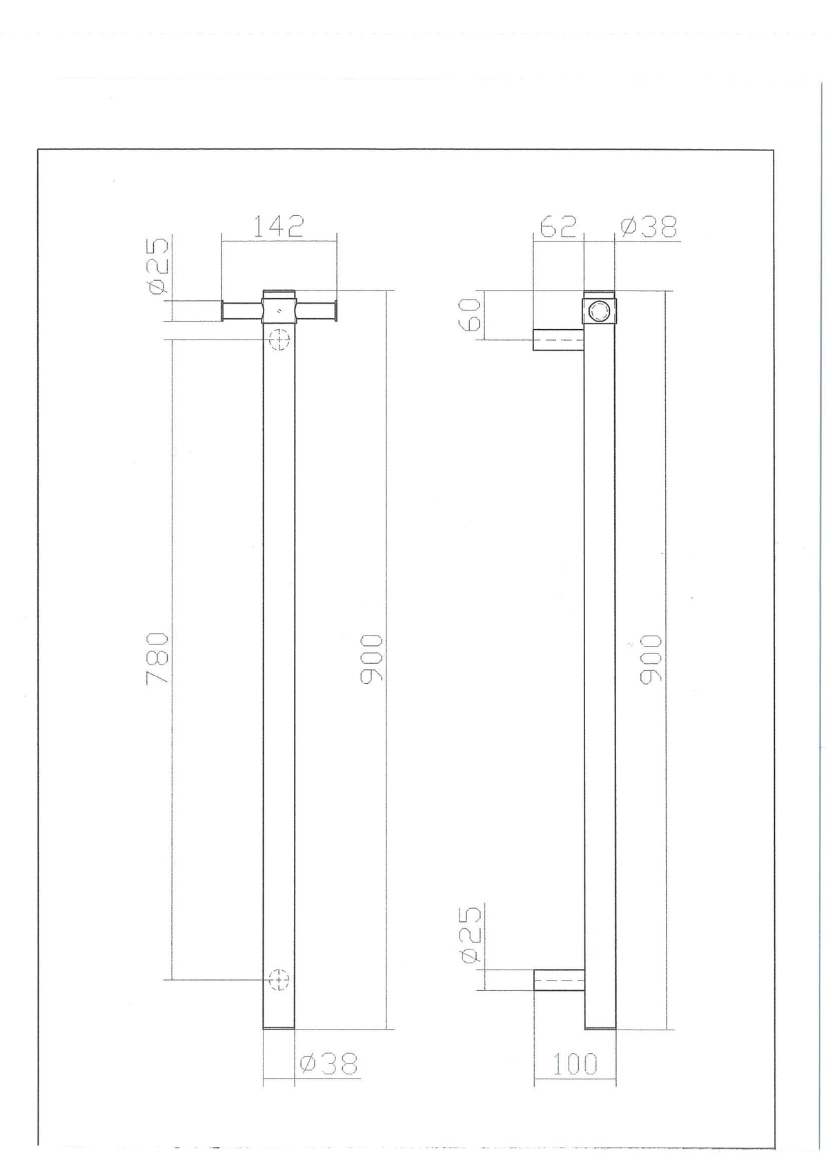 Zenmo Single Bar Heated Towel Rail