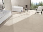 Element Cream Matt Concrete Look Porcelain Tiles 600x600mm in a room setting